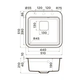 Omoikiri Tasogare 51-BL, мойка, гранит, черный
