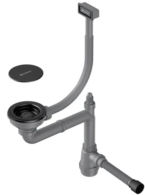 Omoikiri WK-1C-GB Арматура для одночашевых моек с прямоугольным переливом, графит