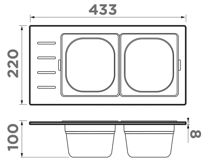 Omoikiri DC-02-2-IN, контейнер, нержавеющая сталь