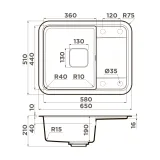 Omoikiri Tasogare 65-PA, мойка, гранит, пастила