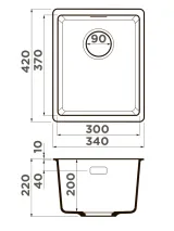 Omoikiri Kata 34-U-GR, мойка, гранит, leningrad grey