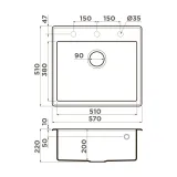 Omoikiri Tedori 57-BL, мойка, гранит, черный