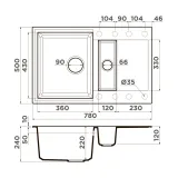 Omoikiri Sakaime 78-2-BL, мойка, гранит, черный
