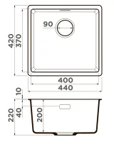 Omoikiri Kata 44-U-BL, мойка, гранит, черный