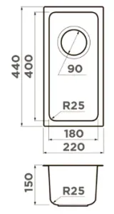 Omoikiri Tadzava 22-U-IN, мойка, нержавеющая сталь